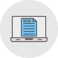 Laptop Line Filled Light Icon vector