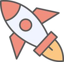 Rocket Line Filled Light Icon vector