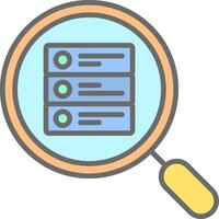 Search Database Line Filled Light Icon vector