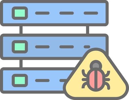 Database Bug Line Filled Light Icon vector