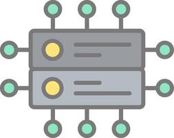 Data Network Line Filled Light Icon vector