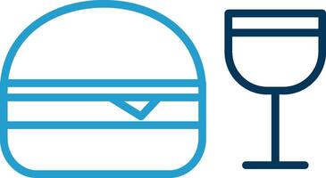 Fast Food Line Blue Two Color Icon vector