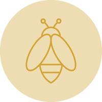 Bee Line Yellow Circle Icon vector