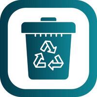 Recycle Bin Glyph Gradient Corner Icon vector