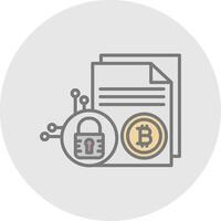 bitcoin tecnología línea lleno ligero icono vector