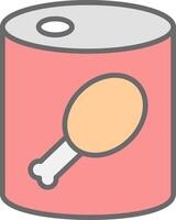 Canned Food Line Filled Light Icon vector