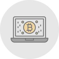 bitcoin ganancias línea lleno ligero icono vector