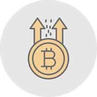 Bitcoin Rise Line Filled Light Icon vector