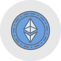 Ethereum Coin Line Filled Light Icon vector