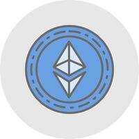 Ethereum Coin Line Filled Light Icon vector