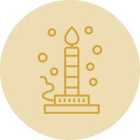 Bunsen Burner Line Yellow Circle Icon vector