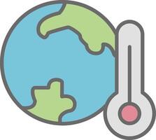 Global Warming Line Filled Light Icon vector