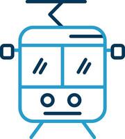 Tram Line Blue Two Color Icon vector