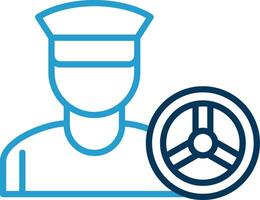 Driver Line Blue Two Color Icon vector