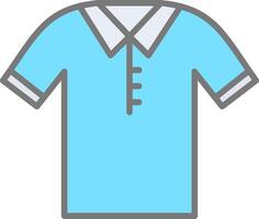 polo camisa línea lleno ligero icono vector