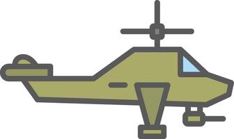 helicóptero línea lleno ligero icono vector