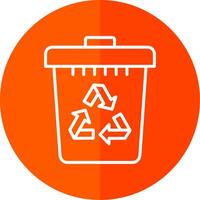 Recycle Bin Line Yellow White Icon vector