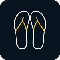 Sandals Line Yellow White Icon vector