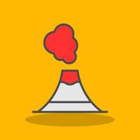 Volcano Filled Shadow Icon vector