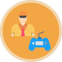 Gamer Flat Multi Circle Icon vector