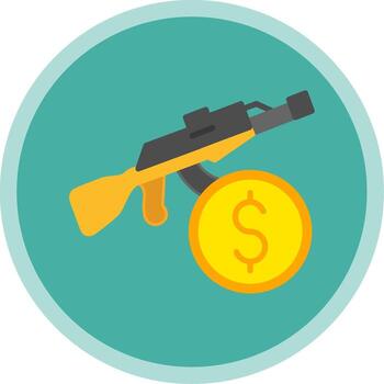 arma plano multi circulo icono vector