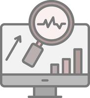 System Monitoring Line Filled Light Icon vector