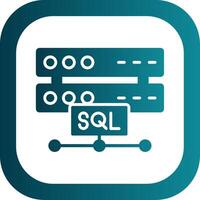 Sql Glyph Gradient Corner Icon vector