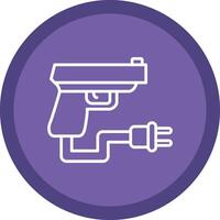 Gun Line Multi Circle Icon vector