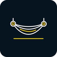 Hammock Line Yellow White Icon vector