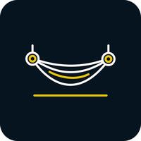 Hammock Line Yellow White Icon vector