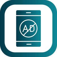 Ad Blocker Glyph Gradient Corner Icon vector