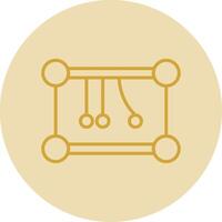 Newtons Cradle Line Yellow Circle Icon vector