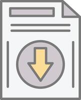 Download File Line Filled Light Icon vector