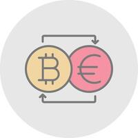 bitcoin cambiador línea lleno ligero icono vector