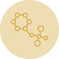 Molecules Line Yellow Circle Icon vector