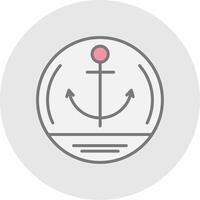 Anchor Line Filled Light Icon vector