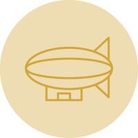 Blimp Line Yellow Circle Icon vector