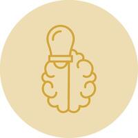 Intelligence Line Yellow Circle Icon vector