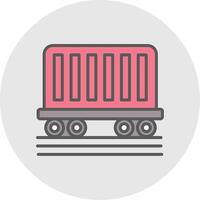 Train Container Line Filled Light Icon vector