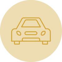 Car Line Yellow Circle Icon vector