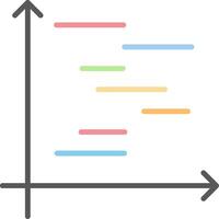 Gnatt Chart Line Filled Light Icon vector