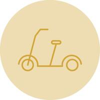 patada scooter línea amarillo circulo icono vector