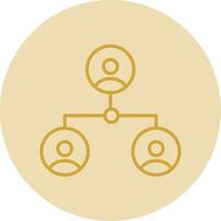 Network Line Yellow Circle Icon vector