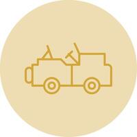 Jeep Line Yellow Circle Icon vector