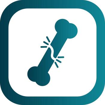 Broken Bone Glyph Gradient Corner Icon vector
