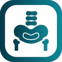 Pelvic Bone Glyph Gradient Corner Icon vector