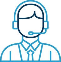 Customer Service Line Blue Two Color Icon vector