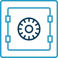 Safe Line Blue Two Color Icon vector