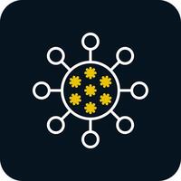 Bacteria Line Yellow White Icon vector