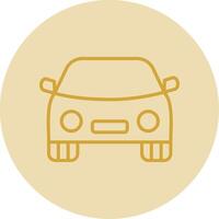 Car Line Yellow Circle Icon vector